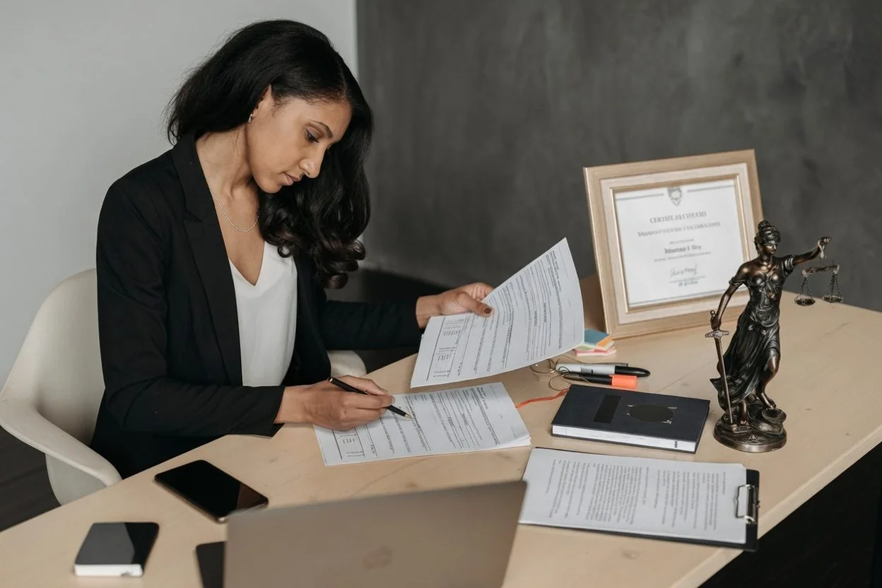 A lawyer's drafted document being prepared for notarization at an Ottawa office, illustrating the boundary between legal advice and notarial execution in apostille files