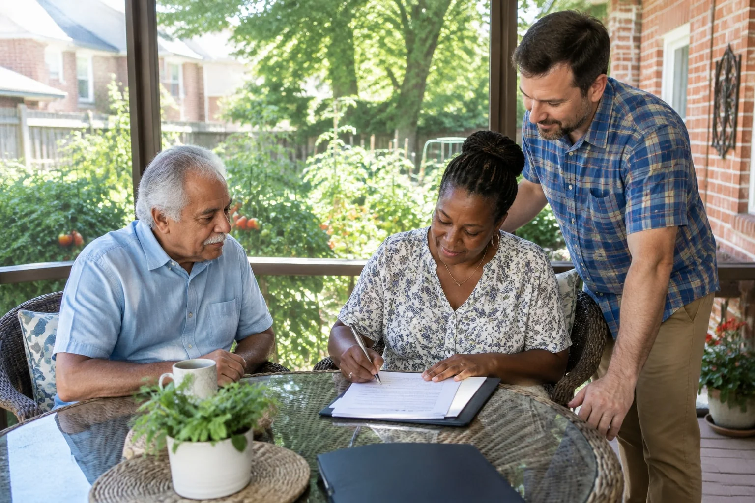 Second witness signs a will on a back porch with the testator and first witness present, as Ontario law requires