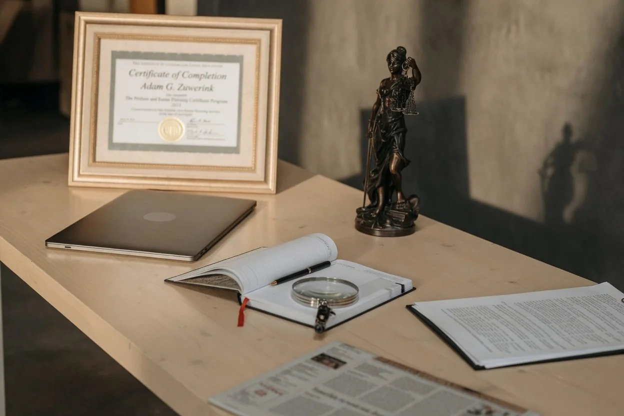 A pair of provincial teaching certificates and a passport laid out on a notary's desk in Ottawa, ready for certified true copies before a labour-mobility application