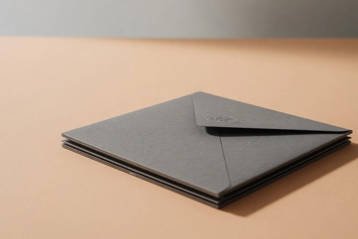 A folded printed letter on a tidy desk in an Ottawa office with a notary's seal and a fountain pen beside it, illustrating a notarized letter of invitation for a Canadian visitor visa