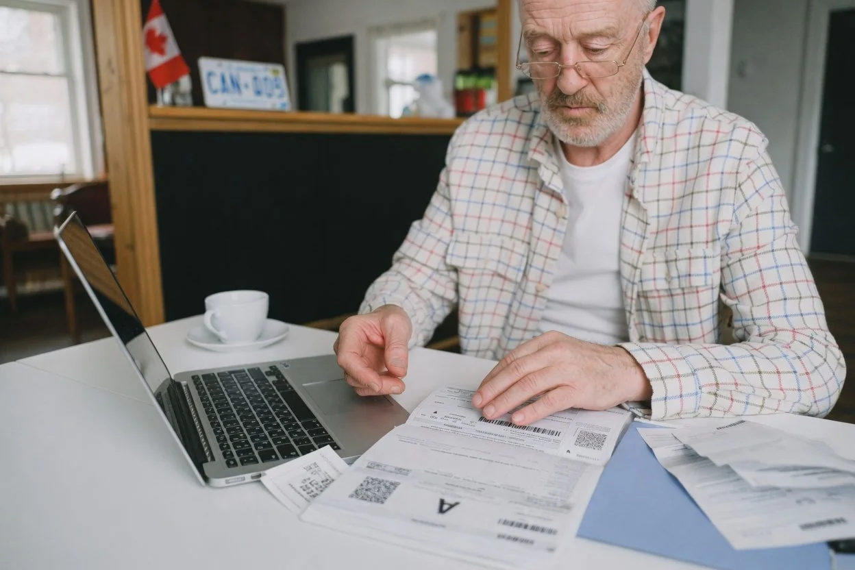 An Ontario notary public seal on a document, representing a pension proof-of-life attestation