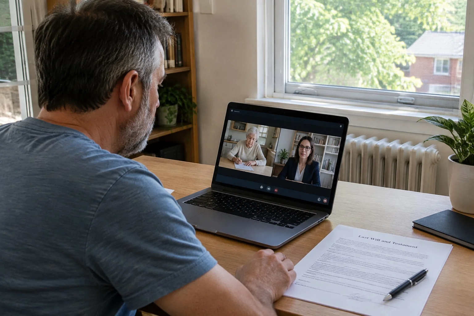 A witness watches a testator sign her will over video; witnesses to a remote signing can swear the affidavit too